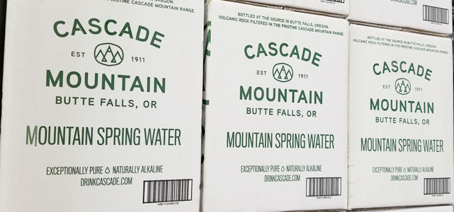 buy clean drinking water directly bottles at the cascade mountain spring in butte falls oregon