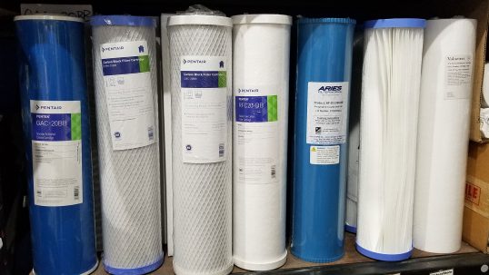 A variety of reverse osmosis filter replacements from Pentair and Aries